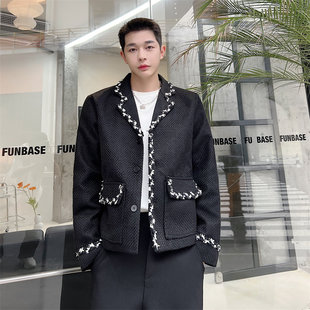 【精品】清完关店◆2026春秋青少年潮流小香风花边拼色休闲西服