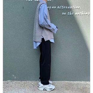 2025男女同款 包邮 满68 港风潮流百搭圆领针织马甲毛衣 精品