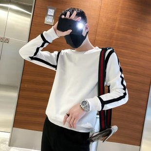 精品 拼接撞色修身 满68 2025春秋青少年韩国潮流时尚 卫衣 包邮