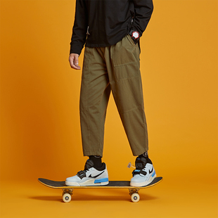 包邮 2025春秋男款 宽松直筒工装 百搭休闲裤 满68 裤 九分裤 精品