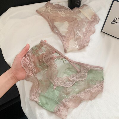女士三角裤镂空提臀ins风透明新