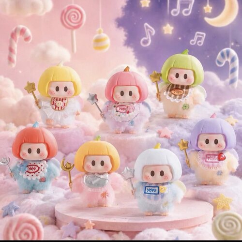 新品 MINISO名创优品YOYO天使宝宝系列搪胶毛绒盲盒挂件送人礼物