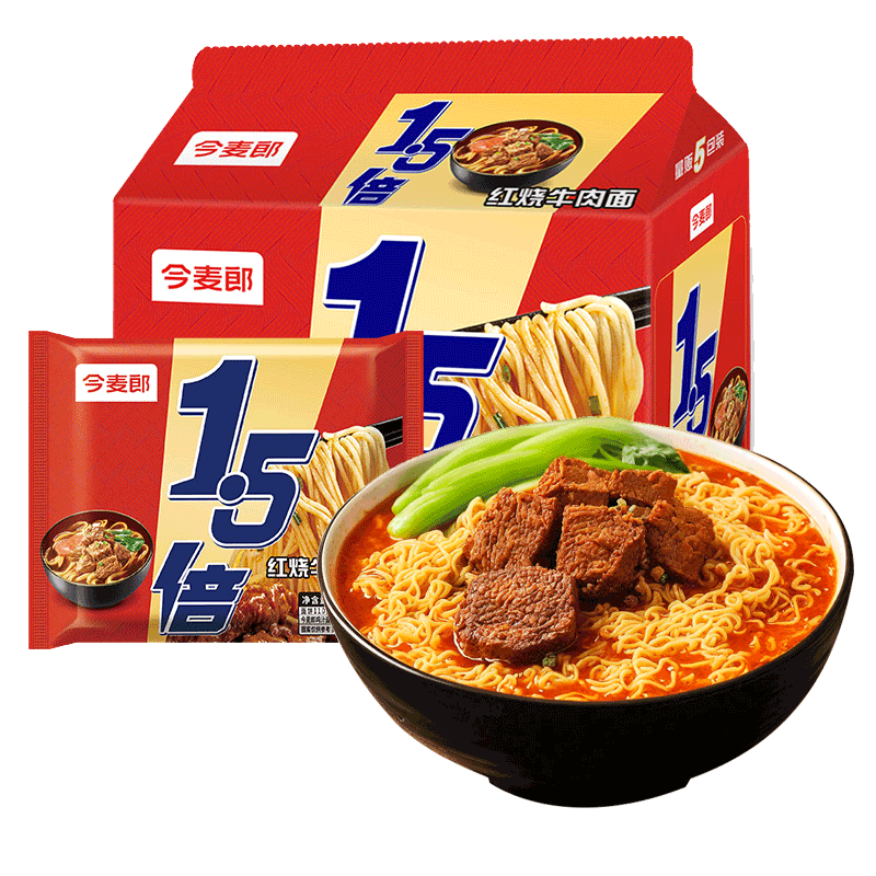 今麦郎1.5倍红烧牛肉面大面饼