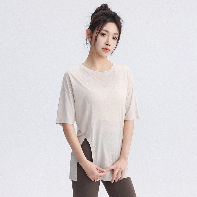 运动服女宽松显瘦罩衫健身短袖训练普拉提瑜伽服上衣透气速干夏季