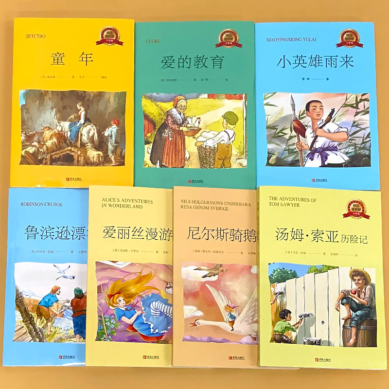 六年级上下册童年爱的教育鲁滨逊漂流记汤姆索亚历险记等课外阅读书籍