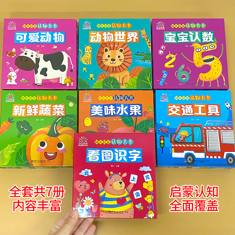 幼儿启蒙认知大卡全套婴幼儿0-1-2-3岁早教彩色卡片正版看图识物识字认数字学习记忆卡片宝宝益智玩具练习卡适合一岁半两岁看的书