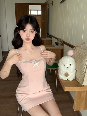 SKYA 纯欲香香芭蕾蝴蝶结气质百搭修身显瘦吊带裙连衣裙 女装