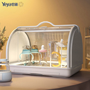 也雅宝宝奶瓶收纳箱餐具收纳盒防尘盖沥水架篮婴儿辅食碗筷置物架