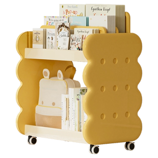 也雅书架儿童家用阅读区绘本架落地置物架玩具收纳架简易宝宝书柜