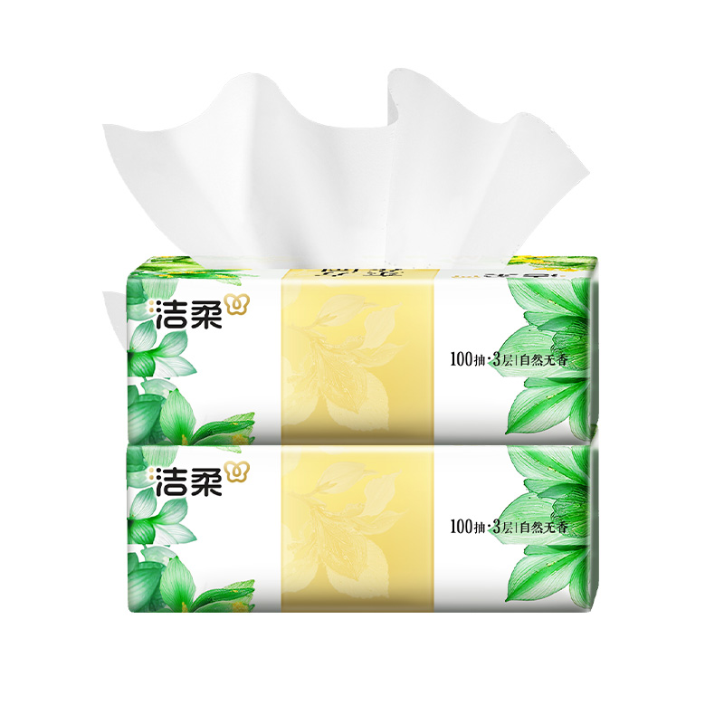 洁柔东方花园抽纸100抽2包