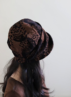 Earthtone“洛斯提克”中古版波奈特!原创雪尼尔复古堆堆帽渔夫帽