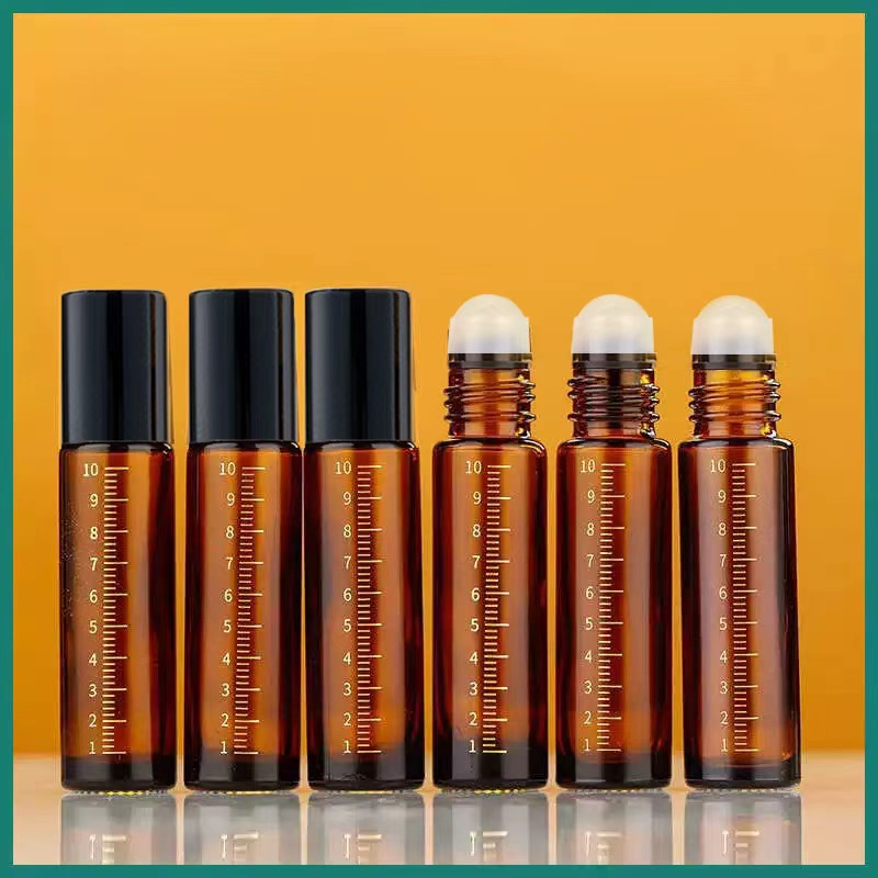 10ml刻度款滚珠瓶喷雾瓶滴管瓶精油走珠瓶茶色避光玻璃分装瓶