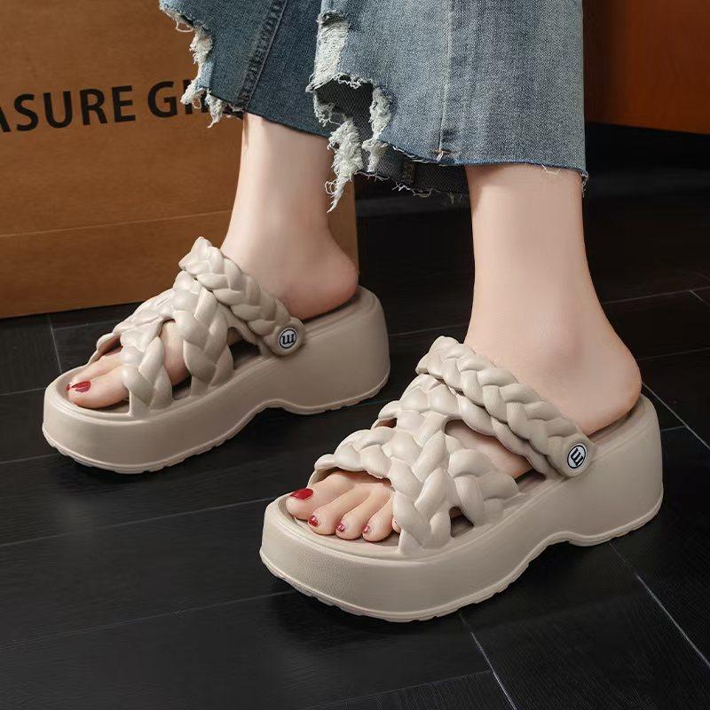 2025新款凉鞋韩版平底时尚女士舒适外穿厚底增高凉拖女鞋透气百搭