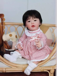 58cm仿真婴儿软胶玩偶可爱高级布身体囱亚洲宝宝中国娃娃重生婴儿