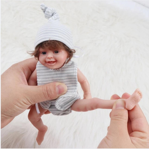 6寸全胶仿真婴儿重生同款硅胶儿童洋娃娃安抚陪睡眠毛绒迷你手掌