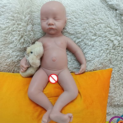 WW1548全硅胶实心重生娃娃Reborn doll 43cm睡眠闭眼仿真婴儿