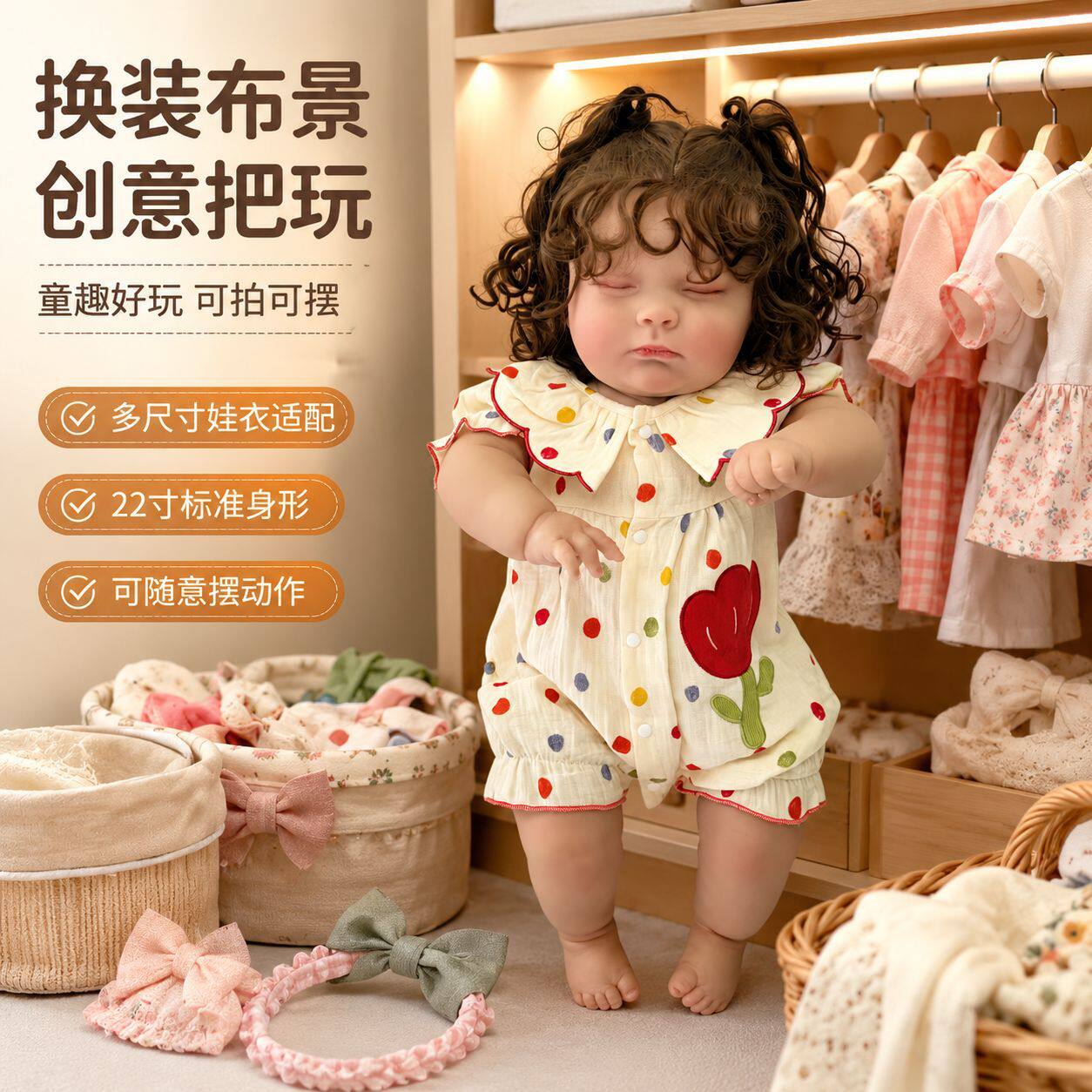 重生娃娃55厘米仿真婴儿 手工 静脉血丝可见 童装模特3-6个月