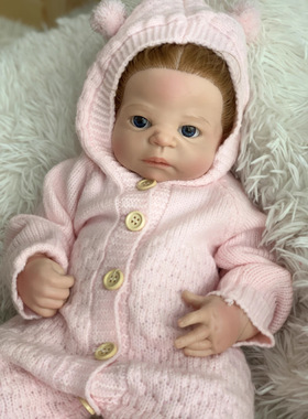22寸实心硅胶柔软肤感仿真婴儿重生娃娃reborn doll亚马逊热卖