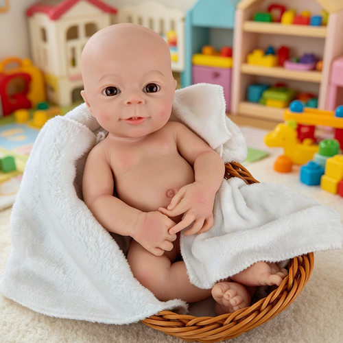 13inch跨境实心硅胶仿真婴儿柔软肌肤有弹性重生娃娃reborn doll