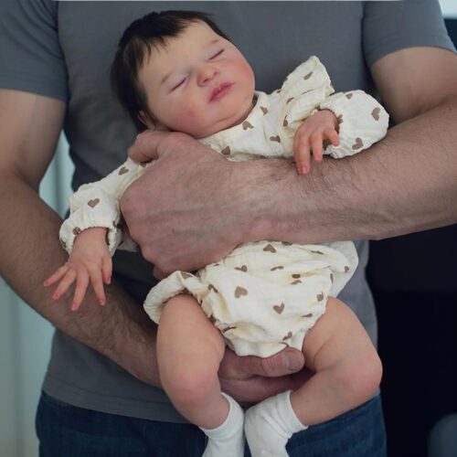 50cm重生娃娃植发闭眼睡觉仿真婴儿reborn baby doll女孩软胶玩偶