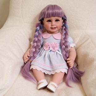 55厘米仿真婴儿重生娃娃六颗牙笑脸洋娃娃女孩换装人偶玩具过家家
