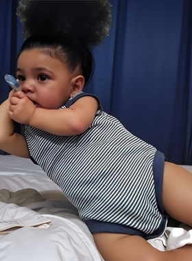 reborn African American baby girl Saskia仿真婴儿重生娃娃