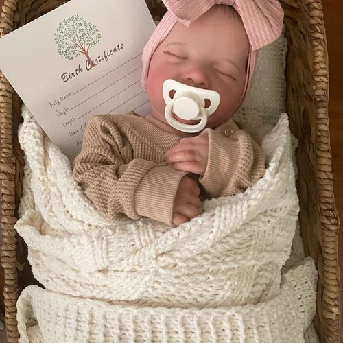 19英寸特级彩绘仿真重生娃娃Reborn doll 闭眼婴儿重生娃娃l