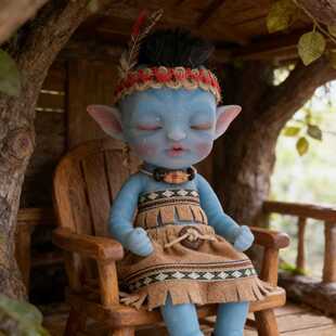 阿凡达8英寸跨境实心硅胶逼真重生娃娃婴儿Q版周边模型公仔手办礼