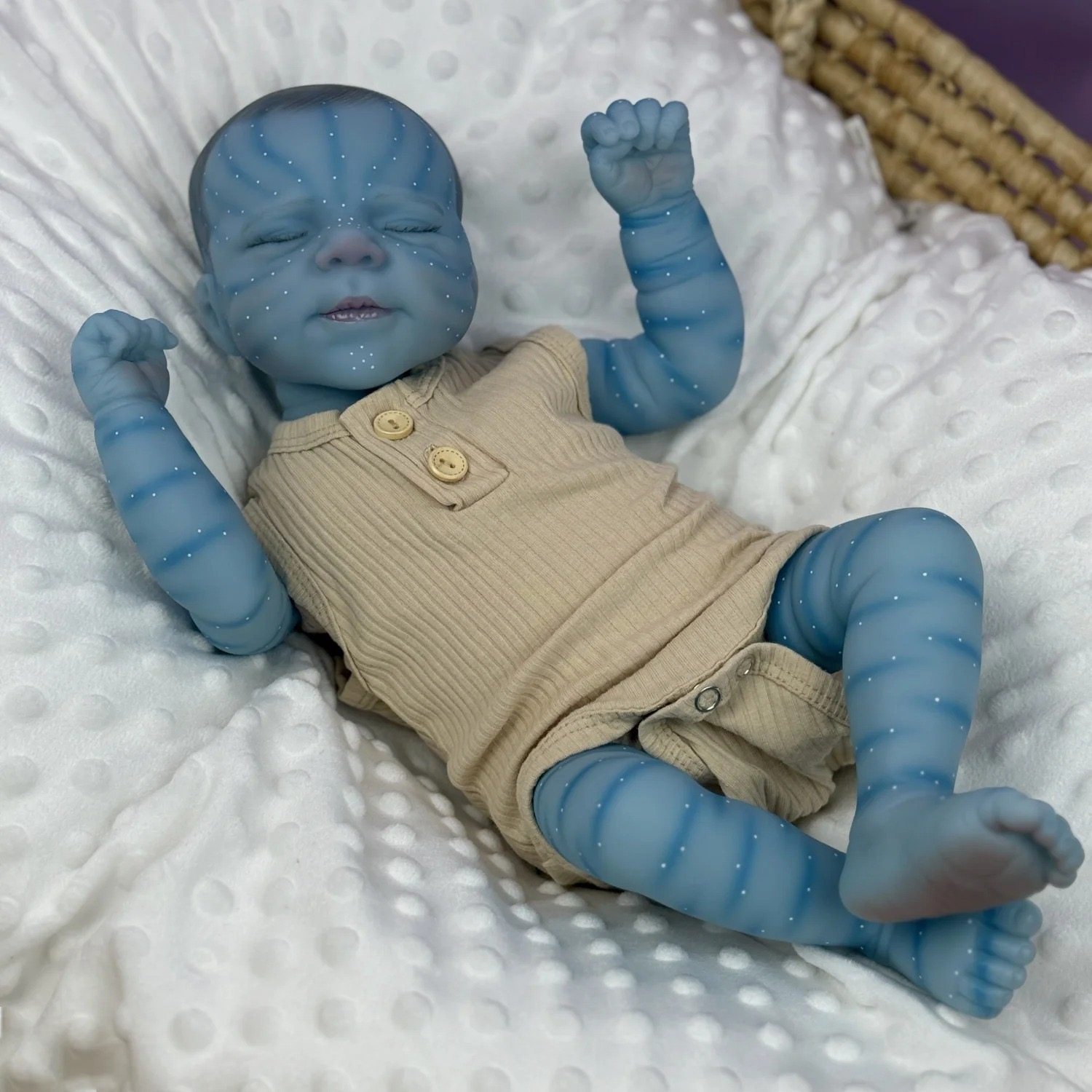 重生娃娃48厘米布身阿凡达闭眼睡觉仿真婴儿reborn baby doll跨境