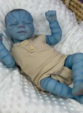 重生娃娃48厘米布身阿凡达闭眼睡觉仿真婴儿reborn baby doll跨境