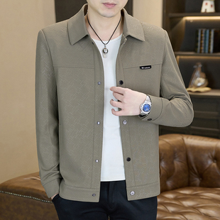 新款 时尚 男士 短款 百搭潮流男外套 高档翻领休闲夹克修身 2026春装