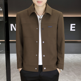 高端气质休闲风修身 新款 翻领短款 男式 上衣 男士 外套秋季 夹克春装