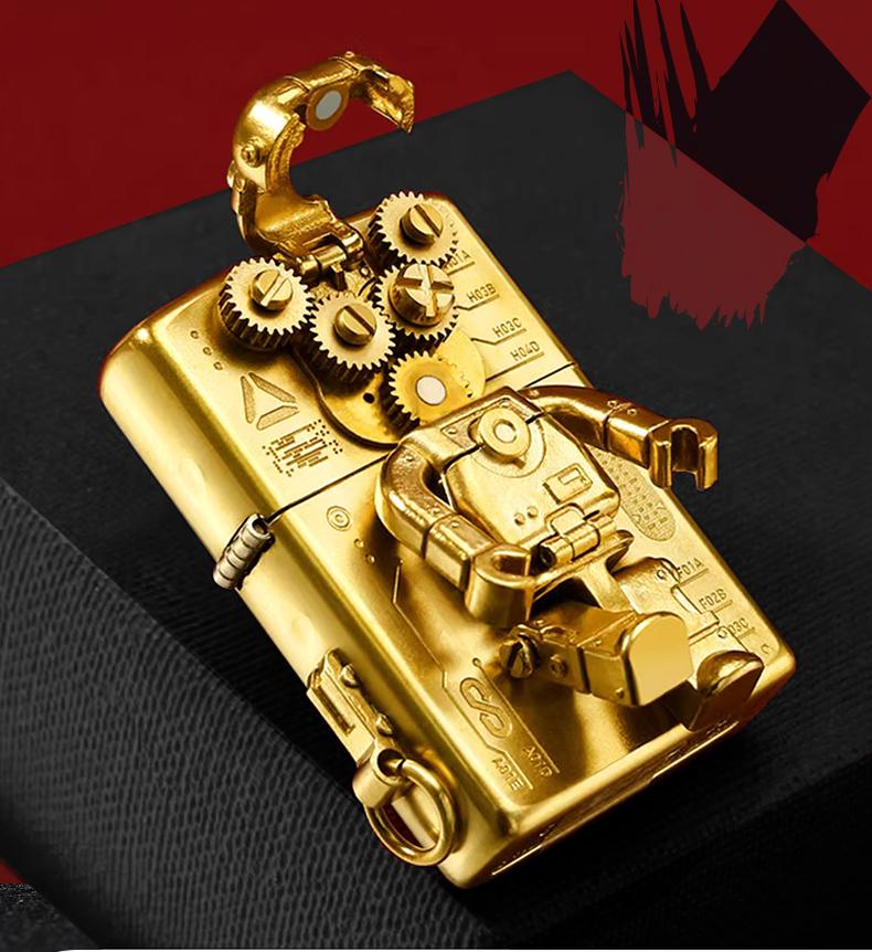 ZORRO佐罗机械熊四齿联动复古煤油打火机蒸汽朋克可活动男士送礼