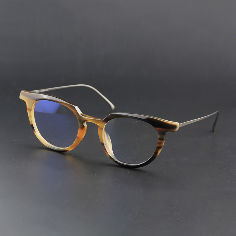 大脸眼镜男配近视眼镜架男女不规则钛眼镜框圆脸大框牛角11011