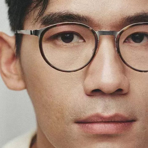 9704plus版眼镜近视框男超轻钛眼镜架圆框配近视防蓝光片6379