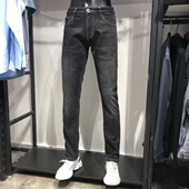 正品 牛仔裤 JJ家 男士 品牌男装 小直筒加绒弹力男裤 秋冬厚款 略修身