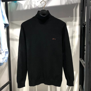 秋冬款 JJ家 高领男士 羊毛羊绒混纺毛衣男款 黑 品牌男装 针织衫 正品