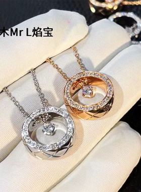 时尚航海扣锁骨链S925银满钻中号马蹄扣项链小红书同款2026新款