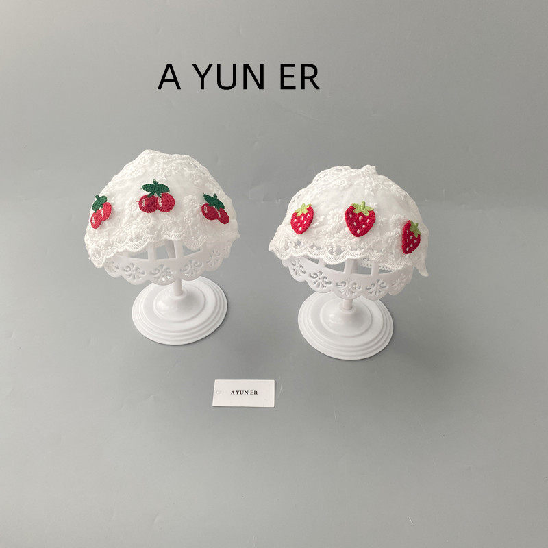 婴幼儿护囱门帽子夏季薄款小月龄发饰女宝宝甜美囟门百天新生发带