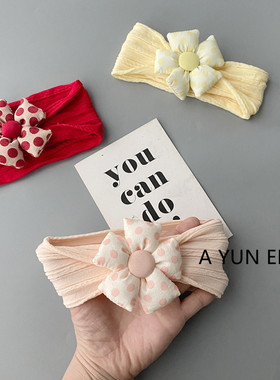 韩版婴儿发带春夏男女宝宝可爱护囟门头饰婴幼儿柔软满月百天头饰