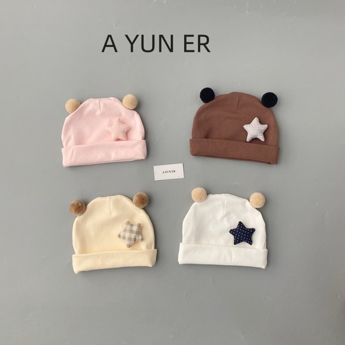 婴儿帽子春秋0到3个月新生婴幼儿