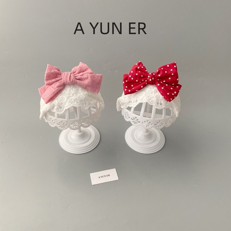 新生婴幼儿胎帽女宝宝公主护囟门帽夏季薄发饰婴儿蝴蝶结蕾丝发带