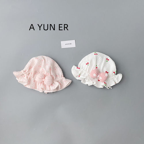 婴儿帽子春秋薄款女宝宝护囟帽
