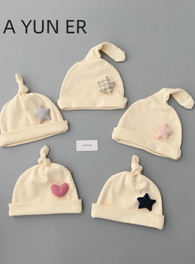 婴儿帽子春秋季新款护囟门帽超萌可爱婴幼儿套头帽男女宝宝胎帽潮