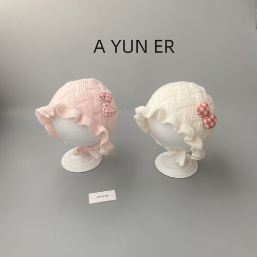 婴儿帽子秋冬季小月龄公主毛线帽冬天新生儿女宝宝保暖针织护耳帽