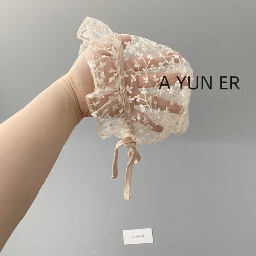 婴儿帽子夏季薄款公主帽花边蕾丝