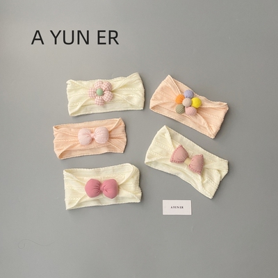 宝宝帽子韩版洋气护囟门帽甜美蝴蝶结发带婴幼儿百天满月可爱发饰