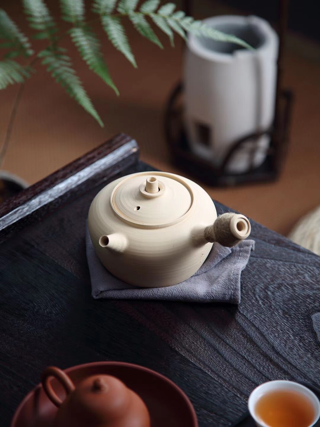 水木老师砂铫壶白泥砂铫壶穿心砂铫壶500毫升潮州传统水木纯手工