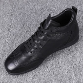 系带百搭加绒保暖男靴秋冬潮流休闲皮鞋 高帮板鞋 2025新款 真皮男鞋