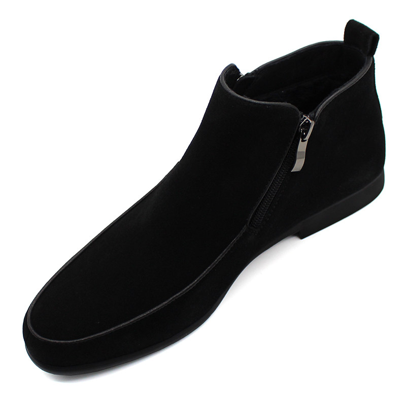 2026新款男士双拉链休闲皮鞋英伦翻毛皮高帮日常百搭切尔西马丁靴